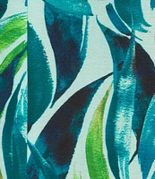 Investments Brushed Tropical Leaves Print 3/4 Ruched Sleeve Open Lapel Front Jacket