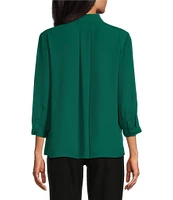 Investments Caroline Signature V-Neck 3/4 Sleeve Button Front Top