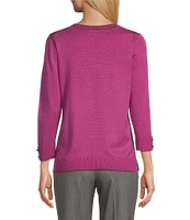 Investments 3/4 Sleeve Soft V-Neck Sweater