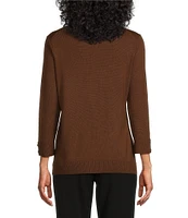 Investments 3/4 Sleeve Soft V-Neck Sweater