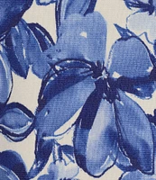 Investments Blue Floral Sketch 3/4 Sleeve Crew Neck Top