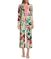 Investments Floral Pull-On Wide Leg Crop Pants