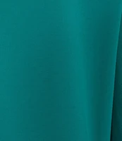 Investments Knit 3/4 Sleeve Front Drape Crew Neck Top