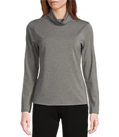 Investments Metallic Knit Long Sleeve Turtle Neck Top