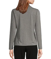 Investments Metallic Knit Long Sleeve Turtle Neck Top