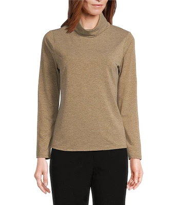 Investments Metallic Knit Long Sleeve Turtle Neck Top