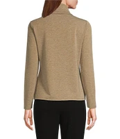 Investments Metallic Knit Long Sleeve Turtle Neck Top