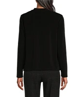 Investments Knit Long Sleeve Twist Neck Top