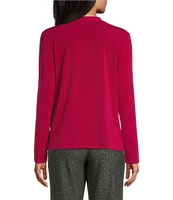 Investments Knit Long Sleeve Twist Neck Top