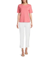 Investments Knit Short Sleeve Ballet Neck Top