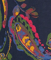 Investments Multi Paisley Short Sleeve Novelty Crew Neck Top