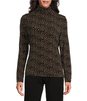 Investments Neutral Petals Knit Long Sleeve Turtleneck Top