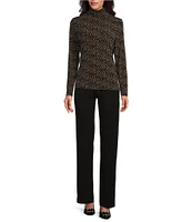 Investments Neutral Petals Knit Long Sleeve Turtleneck Top