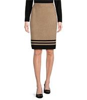 Investments Novelty Border Pull-On Midi Pencil Sweater Skirt