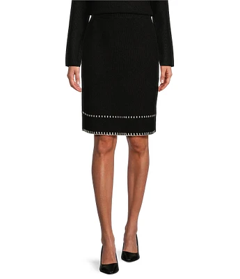 Investments Novelty Trim Pull-On Pencil Sweater Skirt