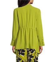 Investments Open Drape Front Long Sleeve Button Cuff Novelty Jacket