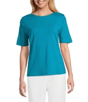Investments Petite Size Knit Short Sleeve Ballet Neck Top