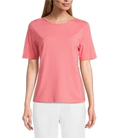 Investments Petite Size Knit Short Sleeve Ballet Neck Top