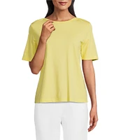 Investments Petite Size Knit Short Sleeve Ballet Neck Top
