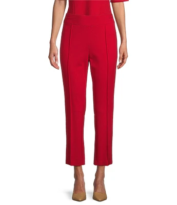 Investments Petite Size Signature Ponte Pull-On Straight Ankle Pant