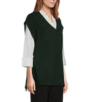 Investments Petite Size Sleeveless V-Neck Sweater Vest