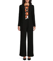 Investments Petite Size Soft Separates Light Honeycomb Border Reversible Scoop to Crew Neck Sleeveless Top