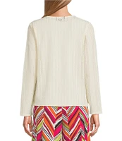 Investments Petite Size Soft Separates Long Sleeve Crochet Coordinating Topper