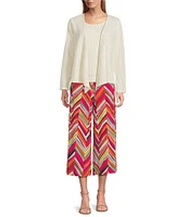 Investments Petite Size Soft Separates Long Sleeve Crochet Coordinating Topper