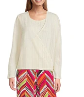 Investments Petite Size Soft Separates Long Sleeve Crochet Coordinating Topper