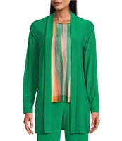 Investments Petite Size Soft Separates Long Sleeve Side Slit Open-Front Coordinating Cardigan