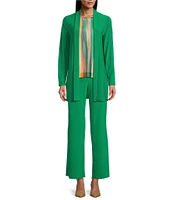 Investments Petite Size Soft Separates Long Sleeve Side Slit Open-Front Coordinating Cardigan