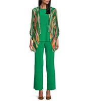Investments Petite Size Soft Separates Mesh Open Drape Front Long Roll-Tab Sleeve Coordinating Cardigan