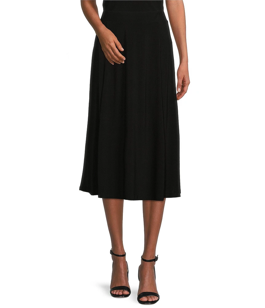 Investments Petite Size Soft Separates Paneled Pull-On Midi Skirt