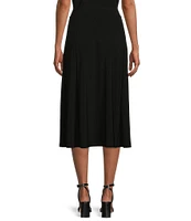 Investments Petite Size Soft Separates Paneled Pull-On Midi Skirt