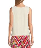 Investments Petite Size Soft Separates Sleeveless Crew Neck Crochet Top