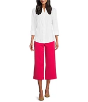 Investments Petite Size the PARK AVE fit Elite Stretch Pull-On Wide Leg Crop Pants