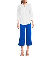 Investments Petite Size the PARK AVE fit Elite Stretch Pull-On Wide Leg Crop Pants