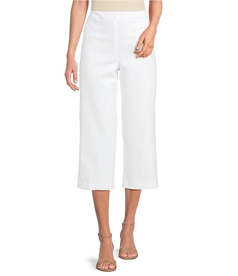 Investments Petite Size the PARK AVE fit Elite Stretch Pull-On Wide Leg Crop Pants