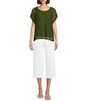 Investments Petite Size the PARK AVE fit Elite Stretch Pull-On Wide Leg Crop Pants