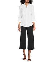 Investments Petite Size the PARK AVE fit Elite Stretch Pull-On Wide Leg Crop Pants