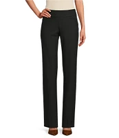 Investments Petite Size the PARK AVE fit Stretch Front Pocketed Tummy Control Straight Leg Pants