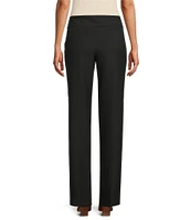 Investments Petite Size the PARK AVE fit Stretch Front Pocketed Tummy Control Straight Leg Pants