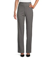 Investments Petite Size the PARK AVE fit Stretch Front Pocketed Tummy Control Straight Leg Pants