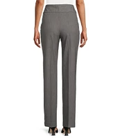 Investments Petite Size the PARK AVE fit Stretch Front Pocketed Tummy Control Straight Leg Pants