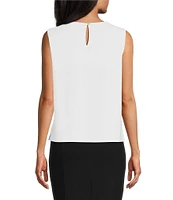 Investments Platinum Suiting Knit Sleeveless Crew Neck Top