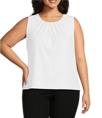 Investments Platinum Suiting Plus Size Knit Sleeveless Crew Neck Top