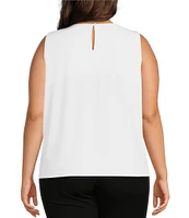 Investments Platinum Suiting Plus Size Knit Sleeveless Crew Neck Top