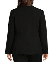 Investments Platinum Suiting Plus Size Long Sleeve One Button Notch Lapel Blazer