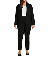 Investments Platinum Suiting Plus Size Long Sleeve One Button Notch Lapel Blazer