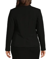 Investments Platinum Suiting Plus Size Long Sleeve Two Button Notch Lapel Blazer